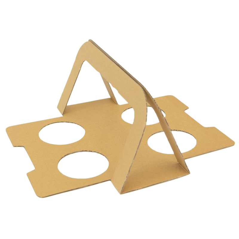 カップホルダー 4個用 持ち手付 茶 200枚入 1セット(ご注文単位1セット)【直送品】