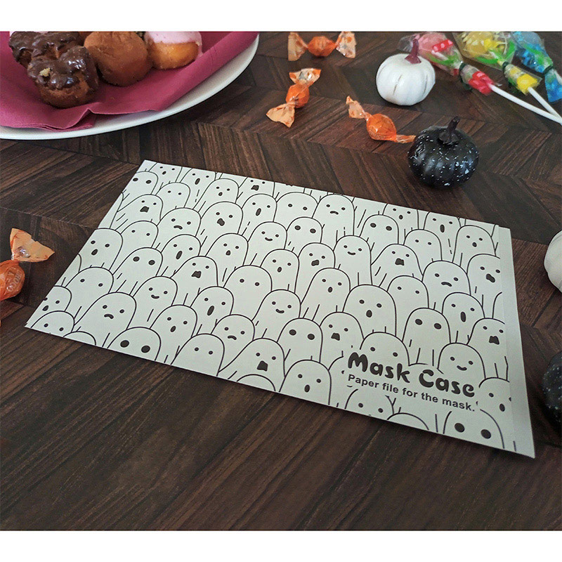 九州紙工 ハロウィンマスクケース おしゃべりオバケ 白 HMC-3 200枚/袋(ご注文単位10袋)【直送品】