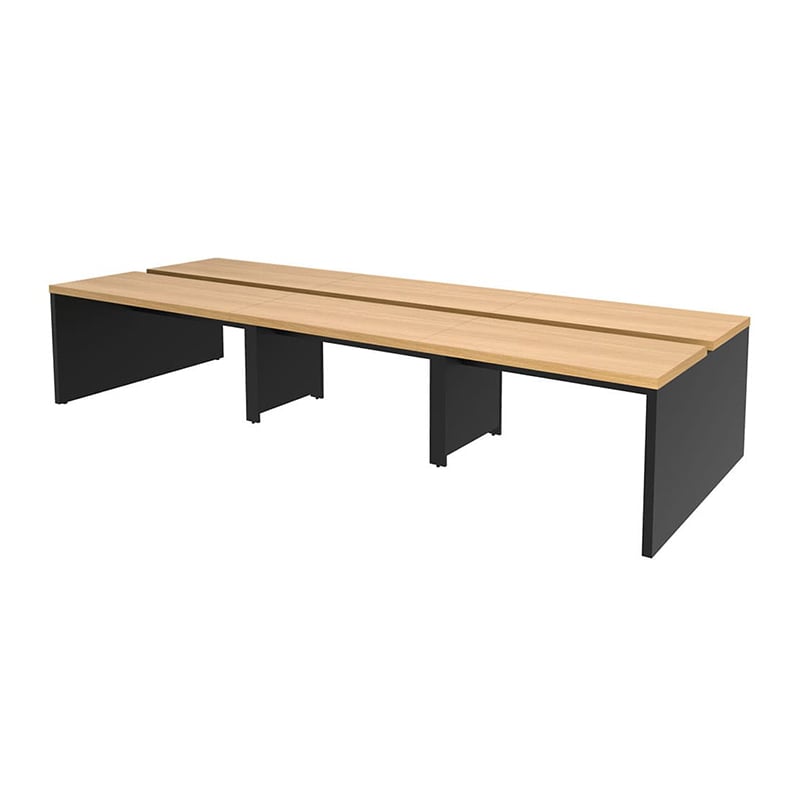 アール・エフ・ヤマカワ ソリード フリーアドレス用デスク2 W3600 オーク×ブラック脚 RFTFT2-3614OA-BL 1台(ご注文単位1台)【直送品】