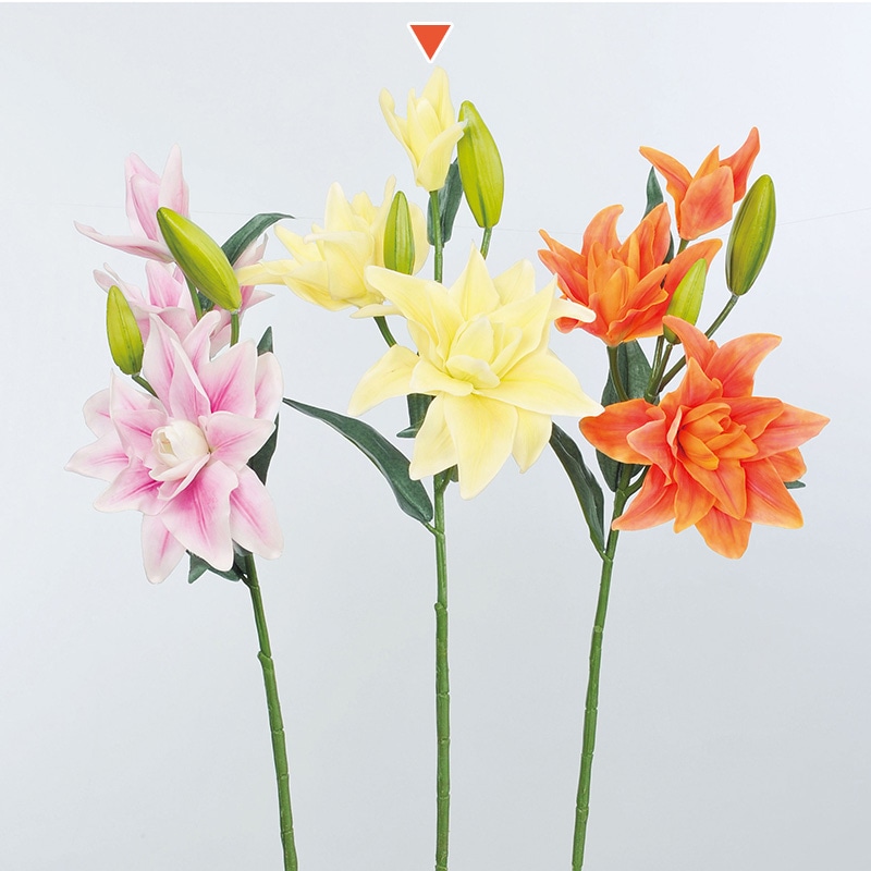 造花 アスカ商会 造花 A-33610 リリィ×2 つぼみ×3 #030F フレ-ムオレンジ 1