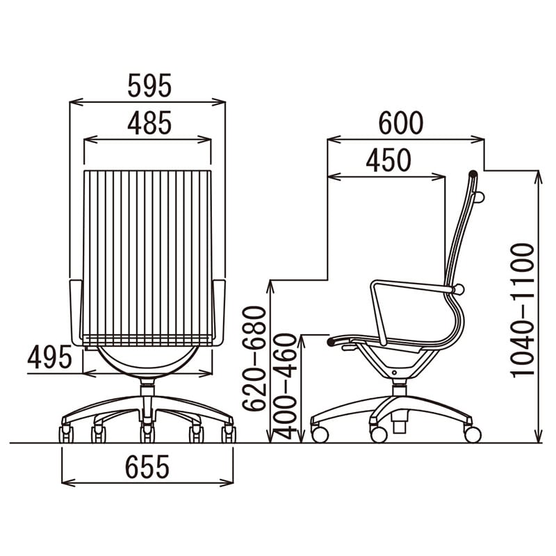 AICO オフィスチェア　ハイバックタイプ ブラック M-1075 1台（ご注文単位1台）【直送品】