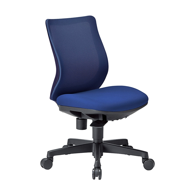 AICO オフィスチェア　ローバック　肘なしタイプ ブラックシェル／ダークブルー OA-3205B 1台（ご注文単位1台）【直送品】