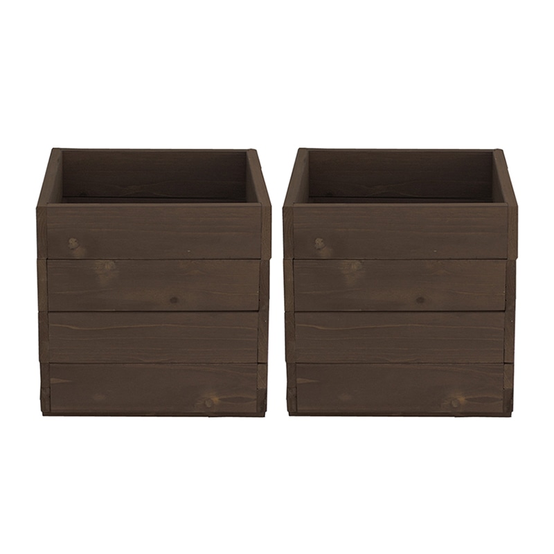 住まいスタイル 天然木プランター ひより 2個組 幅36 ダークブラウン DEP-36-2P-DBR 1セット(ご注文単位1セット)【直送品】