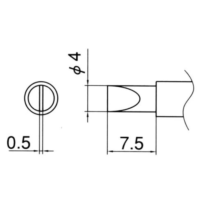 エスコ EA304HE-2 4.0mmこて先(EA304HE用) 1個(ご注文単位1個)【直送品】