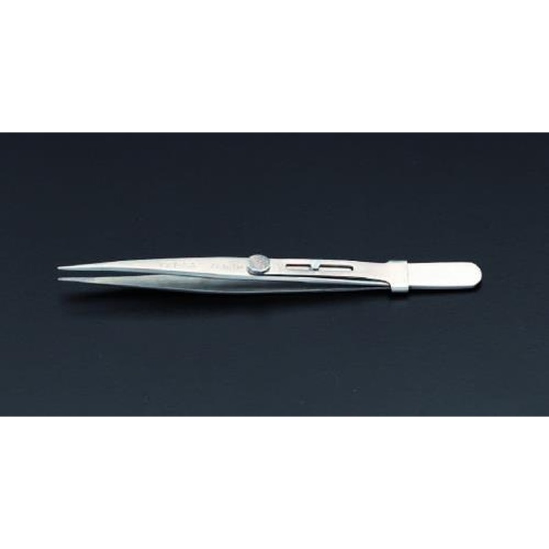 エスコ EA595AK-50 140mm/227ピンセット(スライドロック式/ステンレス製) 1個(ご注文単位1個)【直送品】