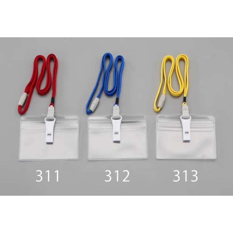 エスコ EA956VA-312 IDカード用名札(ストラップ・ホイッスル付/青) 1個（ご注文単位1個）【直送品】