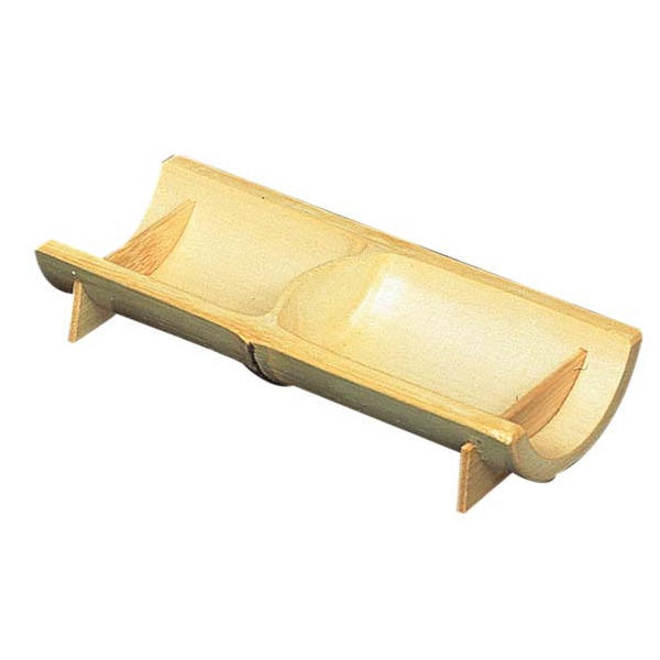 モーソー竹 中節皿 大 155×75×H25 (22-119-7) 1個(ご注文単位1個)【直送品】