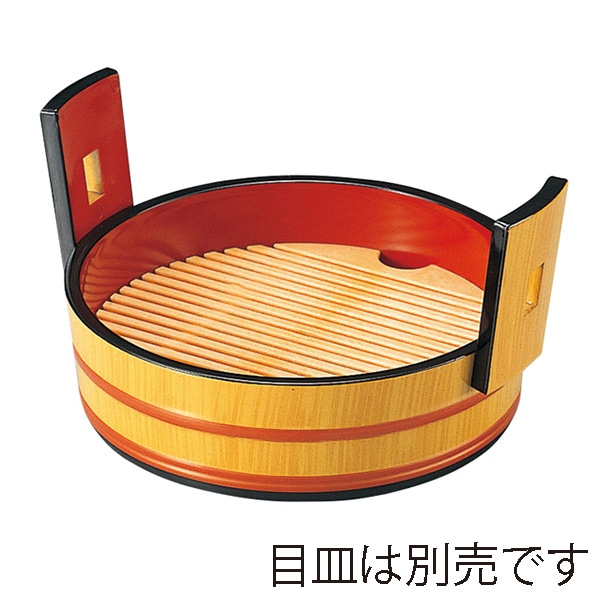福井クラフト 桶型盛器 6寸手桶 本体 白木内朱 45013220 1個(ご注文単位1個)【直送品】