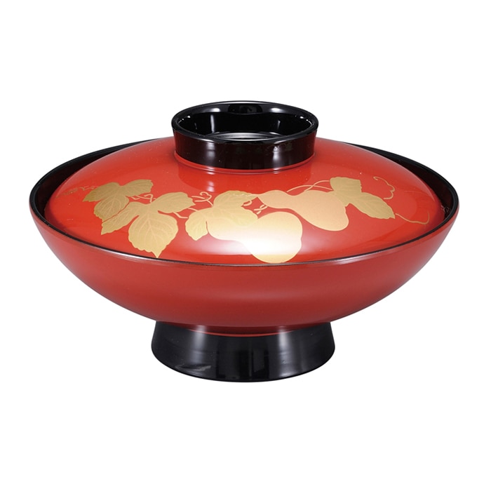 福井クラフト 雑煮椀 6寸 小槌椀 蓋親セット 朱ツバ黒/ひょうたん 内黒 33100655 1個(ご注文単位1個)【直送品】