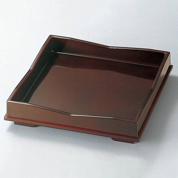 福井クラフト 前菜盛器 6寸角山路盛器 溜 51140750 1個(ご注文単位1個)【直送品】