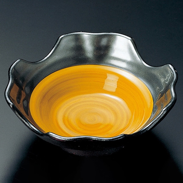福井クラフト 松花堂用小鉢 四ッ山小鉢 銀渕黄渦 22001210 1個(ご注文単位1個)【直送品】