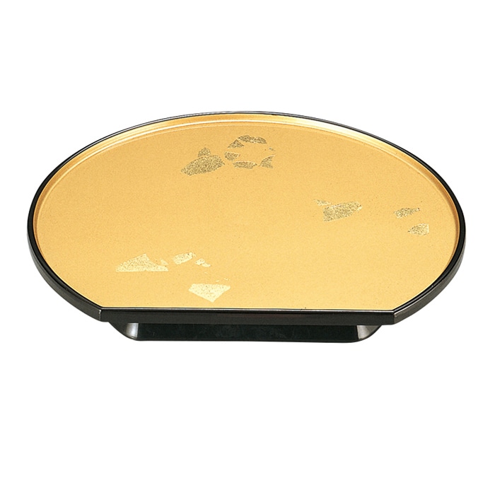 福井クラフト 盛皿 8寸半月高台皿 金箔オトシ 51132760 1個(ご注文単位1個)【直送品】