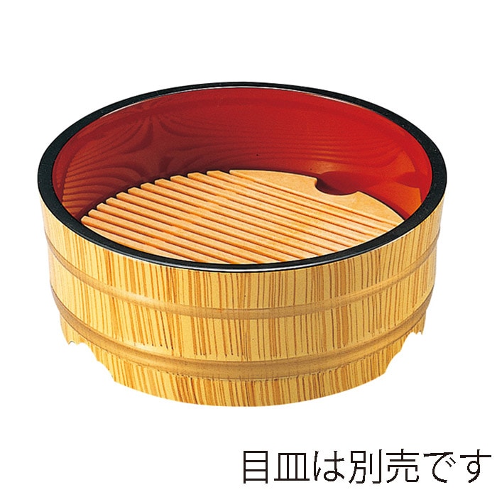 福井クラフト 桶型盛器 7寸ひやむぎ桶 本体 白木内朱 38020640 1個(ご注文単位1個)【直送品】