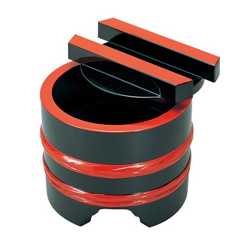 福井クラフト DX特大釜あげ 蓋親セット 黒に朱ヒモ内黒 40800000 1個(ご注文単位1個)【直送品】