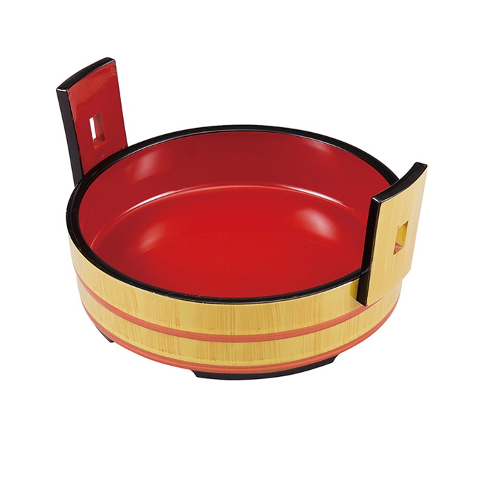 福井クラフト 桶型盛器 7寸手桶 本体 白木内朱 45013350 1個(ご注文単位1個)【直送品】
