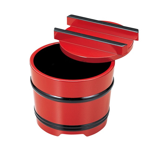 福井クラフト 釜あげ 小 蓋親セット 朱に黒ヒモ内黒 45150930 1個(ご注文単位1個)【直送品】