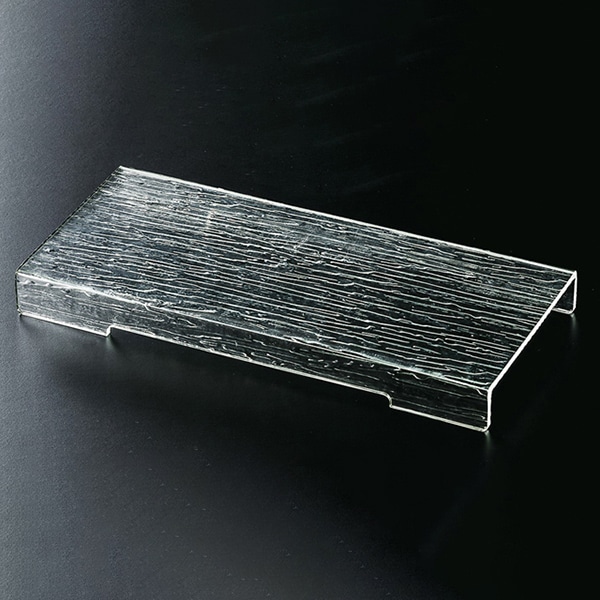 福井クラフト アクリル盛台 さざ波 マルチヒナ段盛台 40×18.6×H4cm 51022790 1個(ご注文単位1個)【直送品】