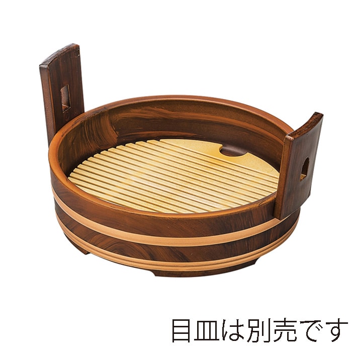 福井クラフト 桶型盛器 6寸手桶 本体 ブラウン刷毛目 51030913 1個(ご注文単位1個)【直送品】