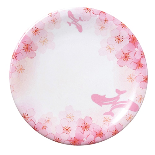 粉彩花文皿 福井クラフト 耐熱φ150寿司皿 特殊印刷変わり絵 花薫 74012180 1