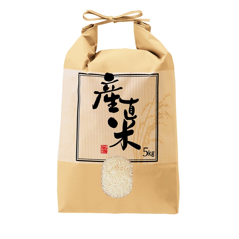 マルタカ 米袋 紐付クラフト 産直米 たてじま 窓あり 5kg KH0360