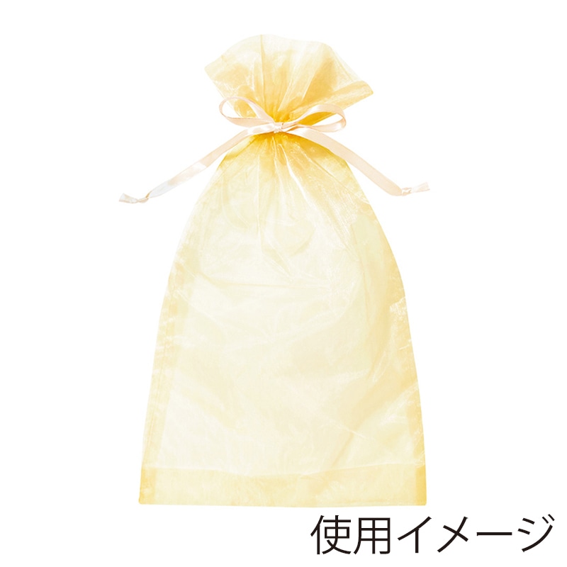 エスパック オーガンジーラッピング巾着 L ゴールド 6枚/袋(ご注文単位1袋)【直送品】