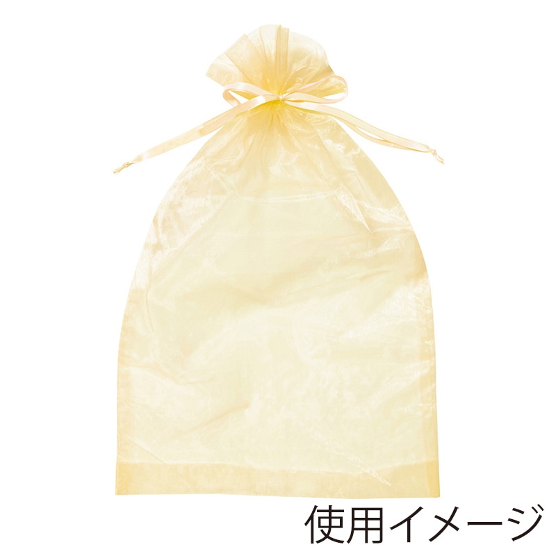 エスパック オーガンジーラッピング巾着 LL ゴールド 6枚/袋(ご注文単位1袋)【直送品】