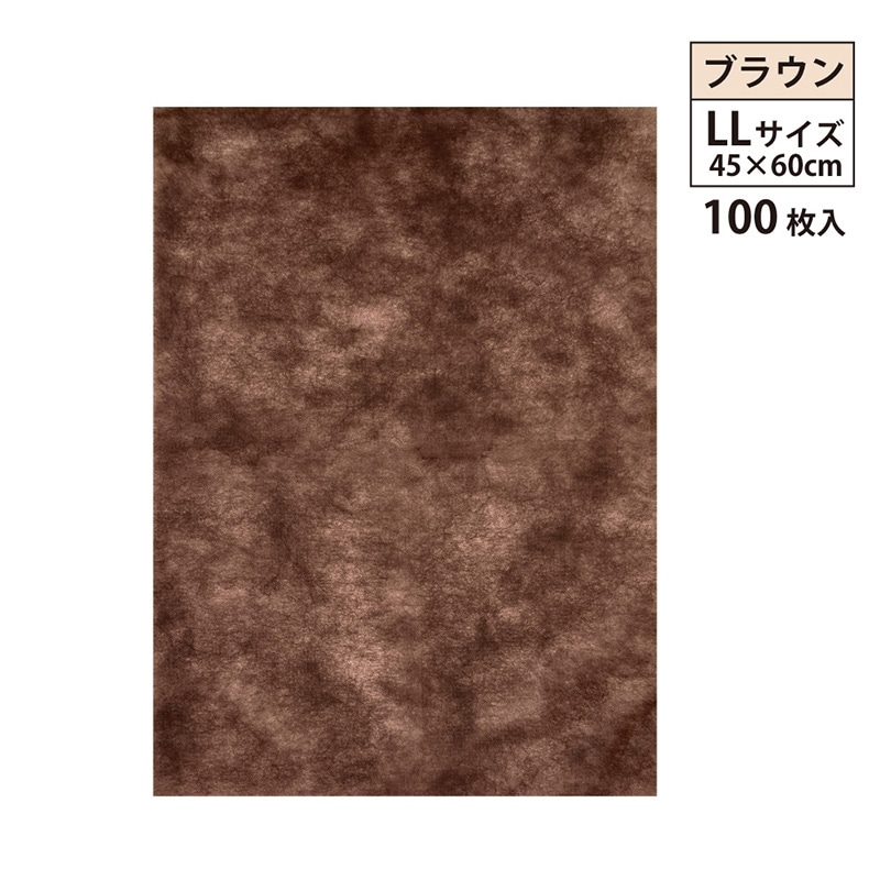 エスパック 不織布インナーバッグ 薄タイプ LL ダークブラウ 100枚/袋（ご注文単位1袋)【直送品】