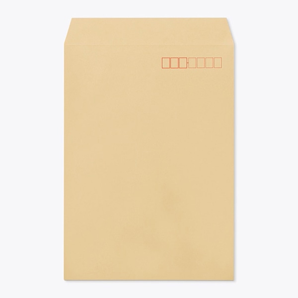 山櫻 封筒　角2　スミ貼　クラフト85 CoC　〒枠入 00534007 　500枚/箱（ご注文単位1箱）【直送品】