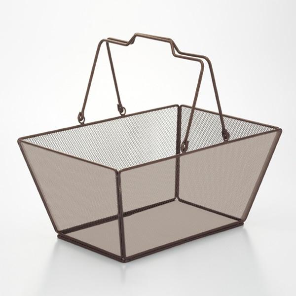 メッシュ ハンドルバスケット L ブラウン 61-380-4-4 メッシュ
