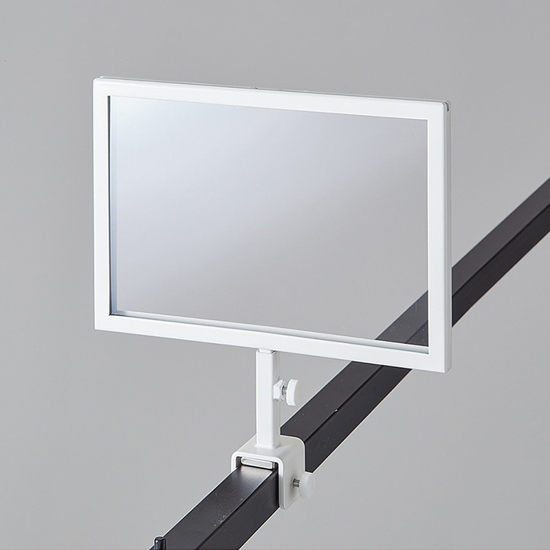 ストア・エキスプレス スチール製 角パイプ用ポップケース B6用 ホワイト 61-819-97-4 1個(ご注文単位1個)【直送品】