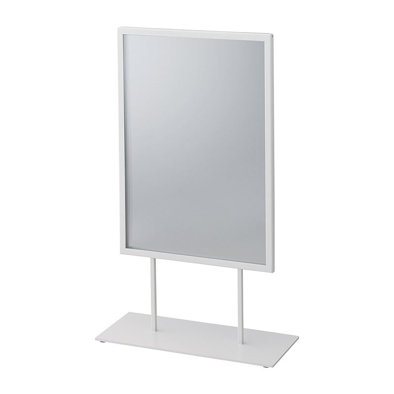 ストア・エキスプレス スチール製ポップスタンド 小 両面仕様 A4タテ ホワイト 61-820-3-6 1組(ご注文単位1組)【直送品】