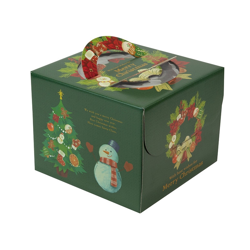 ※交渉成立商品※P【クリスマス】ケーキ箱6号2種類100個 セット ヤマニパッケージ ケーキ箱 クリスマスリース 6号 20-2330 100枚/箱