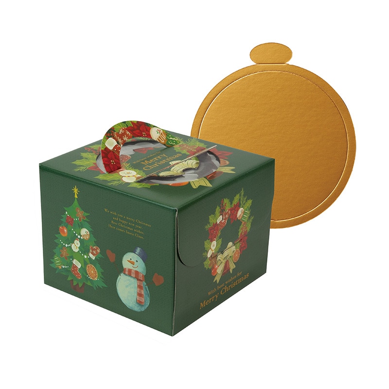 ヤマニパッケージ ケーキ箱 クリスマスリース 6号 20-2330 100枚/箱