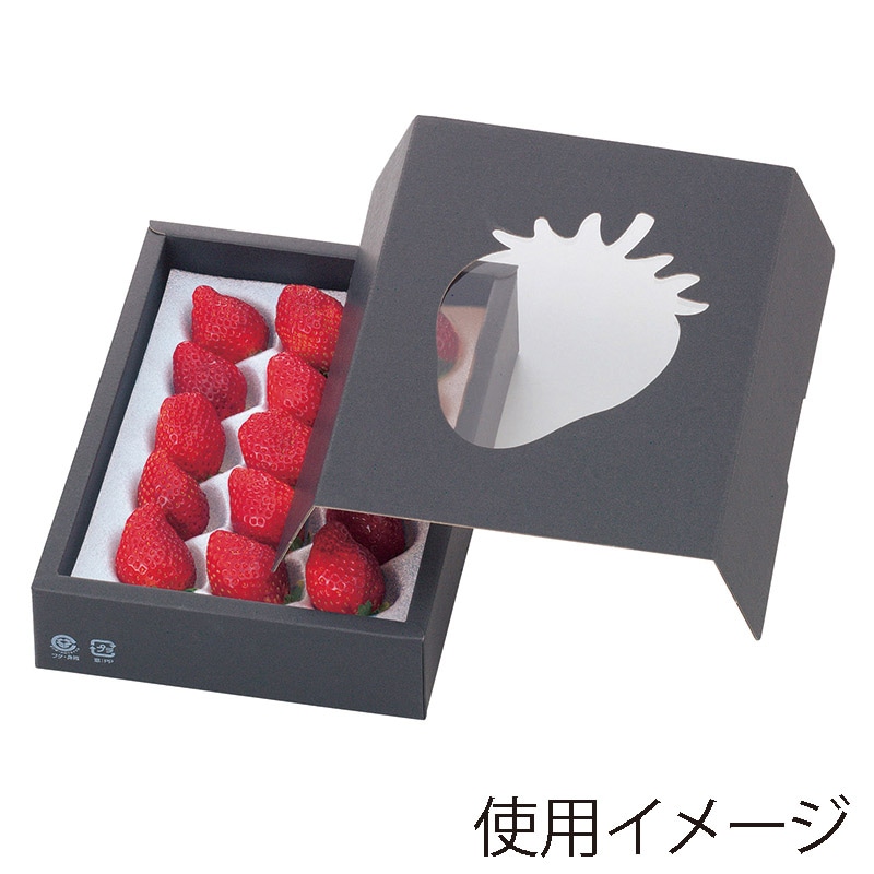 いちごホールトレー箱 イチゴ窓開 PP貼り L-478M 50枚/束（ご