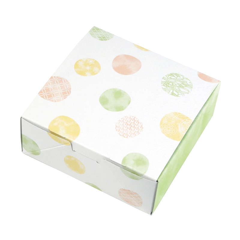 ヤマニパッケージ 和菓子箱 ルミアサービス箱 和み柄 トレー付 緑 4個 19-461B 100個/束(ご注文単位2束)【直送品】