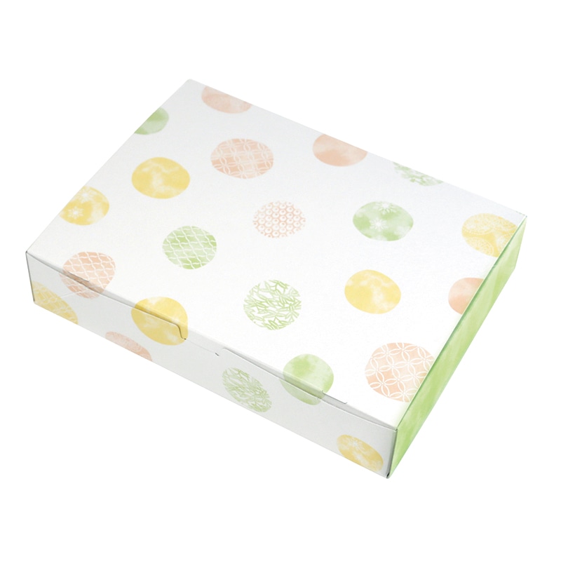 ヤマニパッケージ 和菓子箱 ルミアサービス箱 和み柄 トレー付 緑 12個 19-465B 50個/束(ご注文単位4束)【直送品】