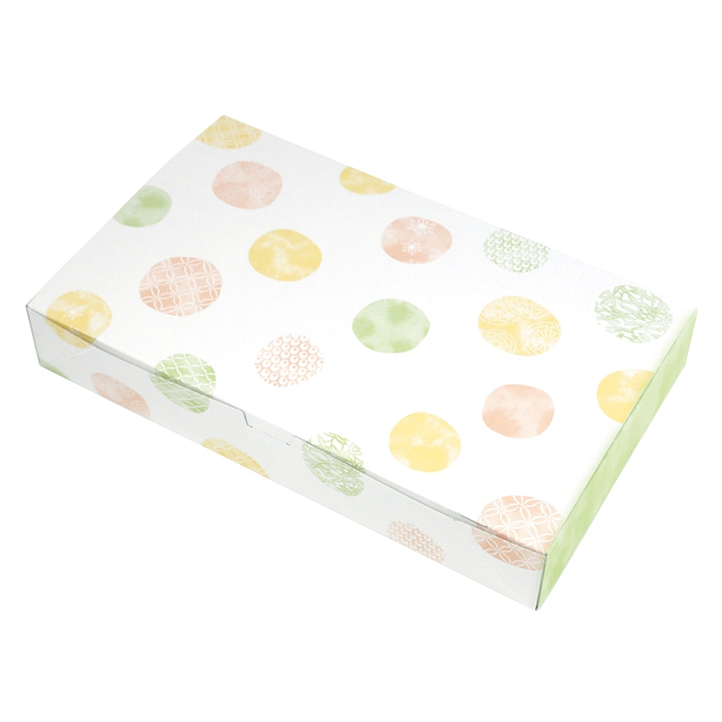 ヤマニパッケージ 和菓子箱 ルミアサービス箱 和み柄 緑 15個 19-466 50個/束(ご注文単位2束)【直送品】