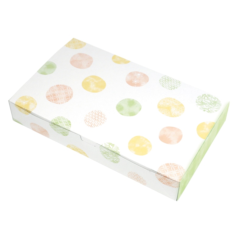 ヤマニパッケージ 和菓子箱 ルミアサービス箱 和み柄 トレー付 緑 15個 19-466B 50個/束(ご注文単位2束)【直送品】