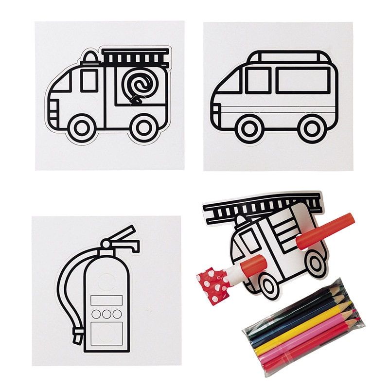 消防ぬりえ巻き取り 10入 46392 1パック(ご注文単位1パック)【直送品】