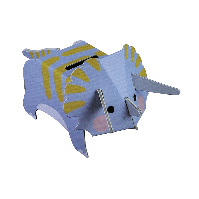 ダンボール工作 恐竜貯金箱 トリケラトプス 10入 45955 1パック(ご注文単位1パック)【直送品】