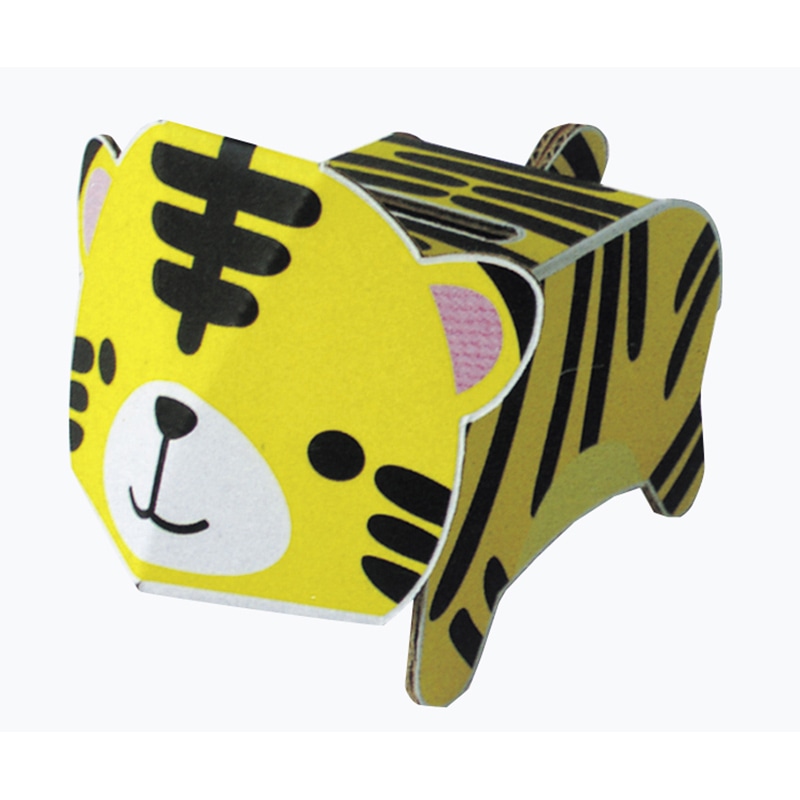 ダンボール工作 貯金箱 トラ 10入 45426 1パック(ご注文単位1パック)【直送品】