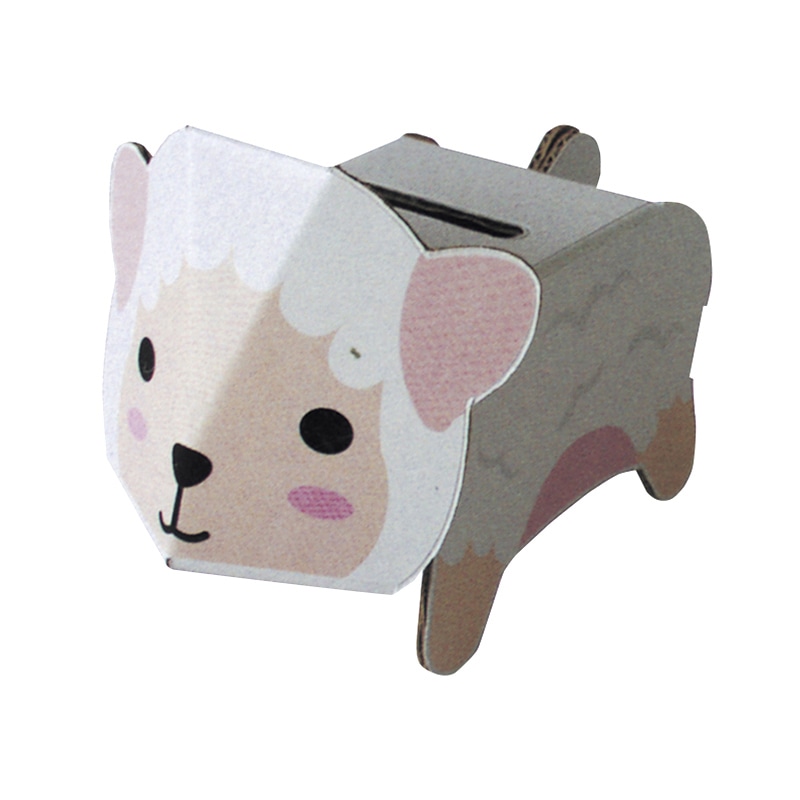 ダンボール工作 貯金箱 ヒツジ 10入 45428 1パック(ご注文単位1パック)【直送品】