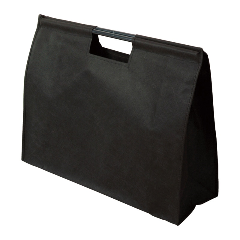 敷島産業 手提げ不織布バッグ 棒付 Lサイズ 黒 30600 10枚/袋