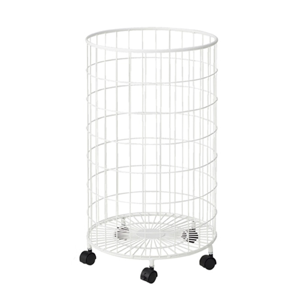 ストア・エキスプレス 円型バスケットワゴン 浅型 本体 白 61-753-29-1