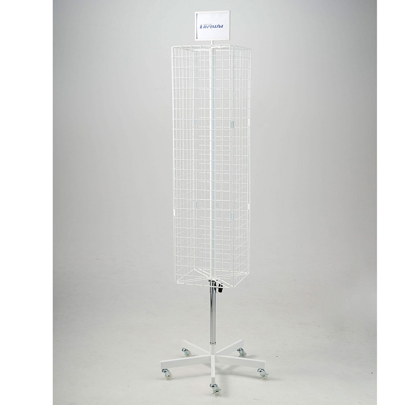 店研創意（ストア・エキスプレス） 4面回転ネット什器 白 回転ネット