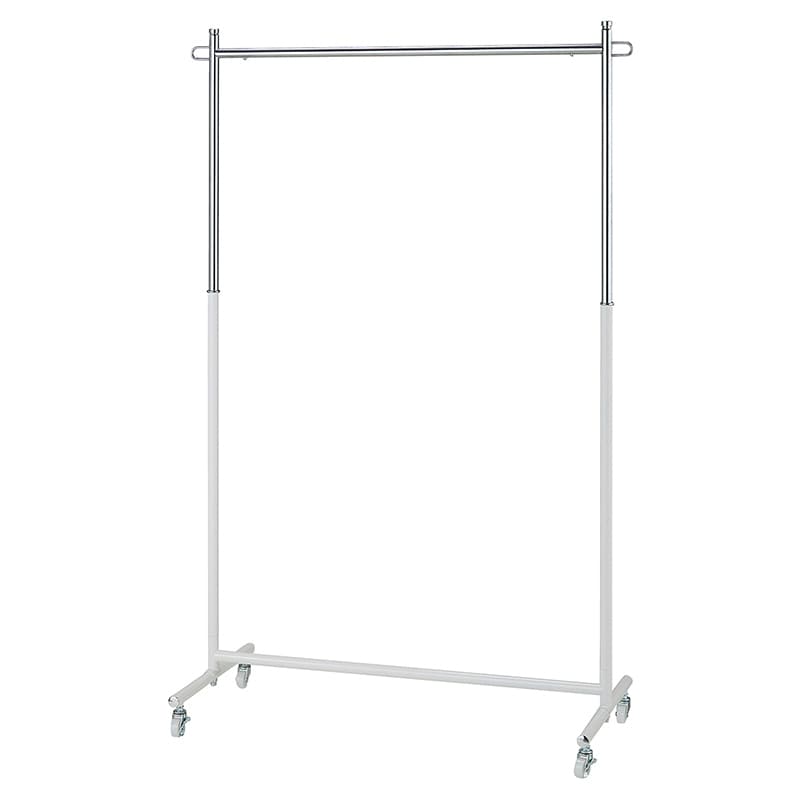 ストア・エキスプレス プッシュ式ハンガーラック 白 61-797-85-1 1台