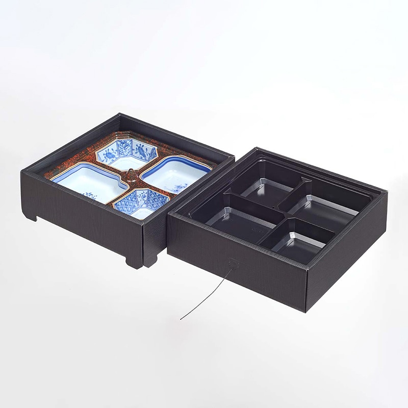 ヨシザワ お重容器 蒸熱BOX 温冷二段お重 温トレー4マス／冷