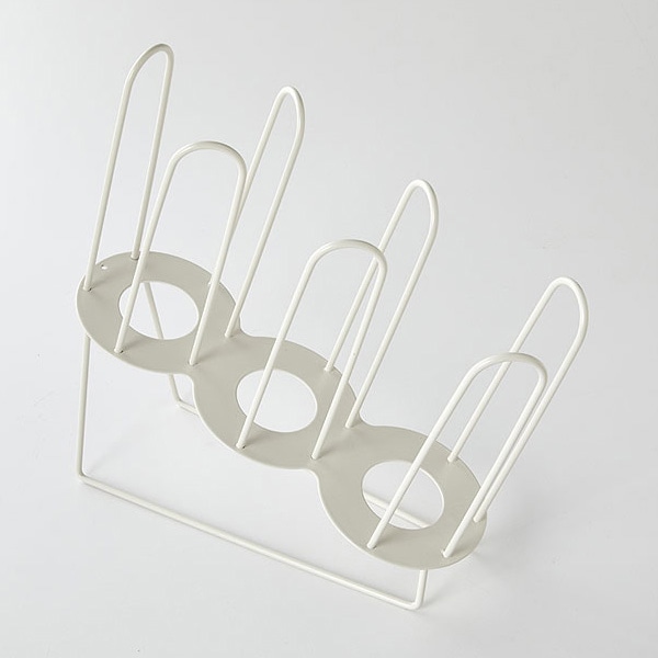 BMターゲット カフェグッズ アイアンカップ&リッドディスペンサー 3口 ホワイト Cuffy-I1462 1台(ご注文単位1台)【直送品】