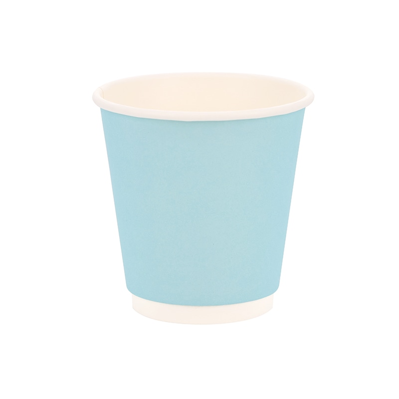 紙コップ 二重断熱カップ 10オンス(300ml) 口径90mm スカイブルー 25個/袋