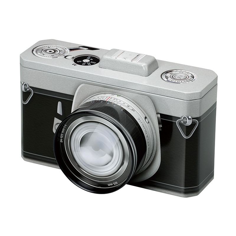 カメラ！　沖縄オリオンビール缶　フイルムフラッシュ付きカメラ チャンプカメラ トピック [Konica TOMATO From：チャンプカメラ
